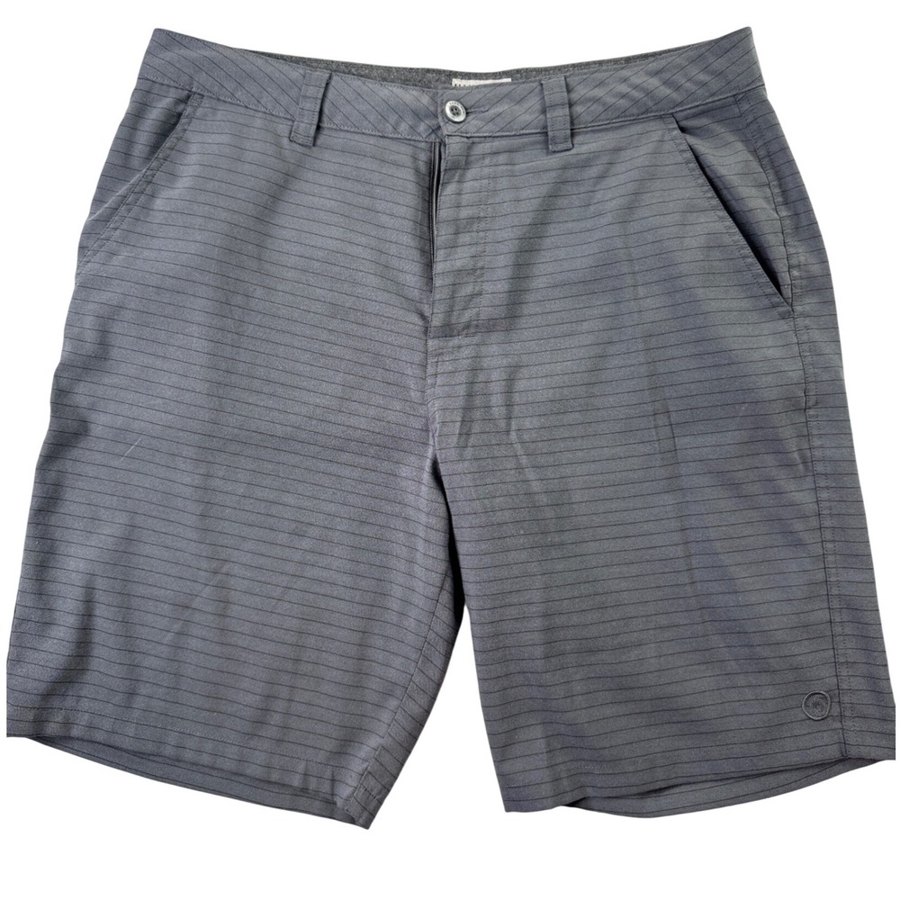 Hang Ten Mens Hybrid Walk Shorts‎ Grey Pinstripe Size 36 Casual Board Shorts